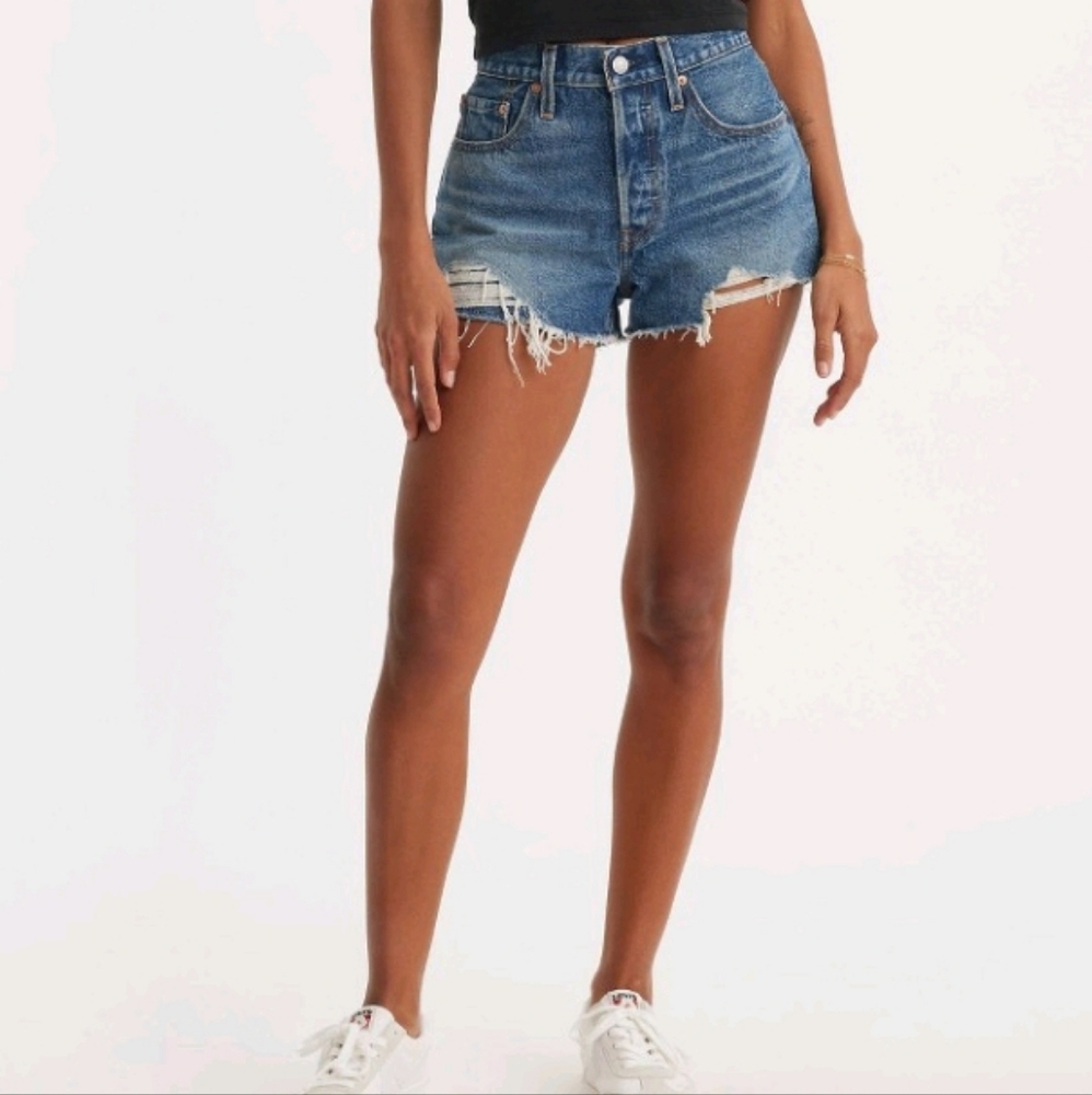Womens 501 High-rise Jean shorts size 27